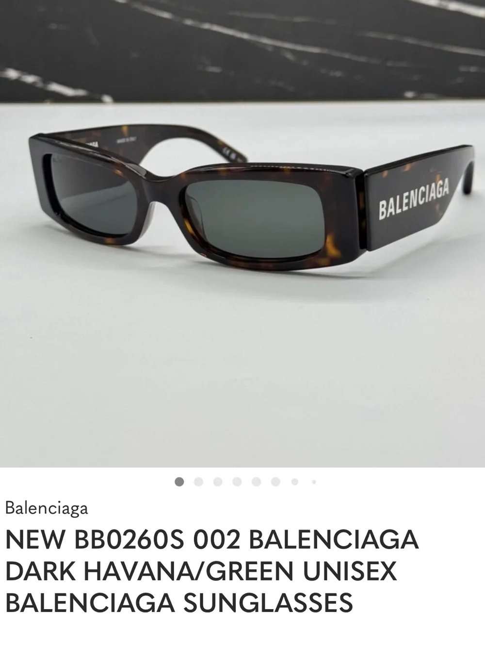 Balenciaga Dark Havana Tortoiseshell Sunglasses with White Logo